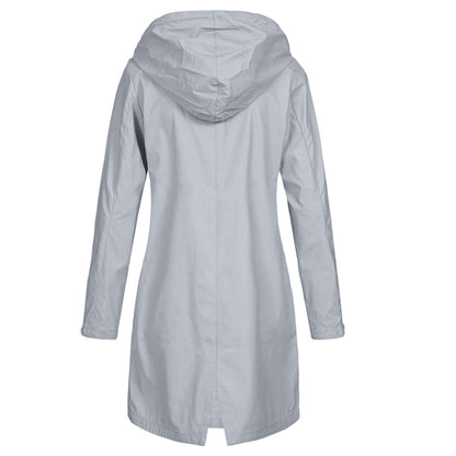 Zipper Waterproof Raincoat Jacket Lightweight Rain Jacket Outdoor Packable Waterproof Hooded