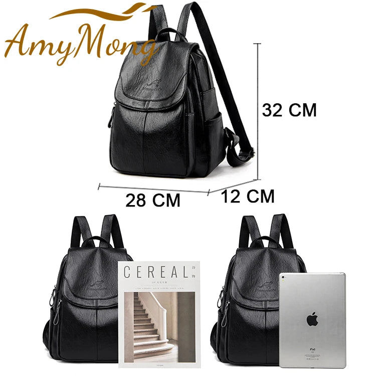 Large Capacity Travel Back Pack Rucksacks Mochila Women Backpack Female Leather Bagpack