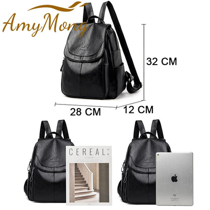 Large Capacity Travel Back Pack Rucksacks Mochila Women Backpack Female Leather Bagpack