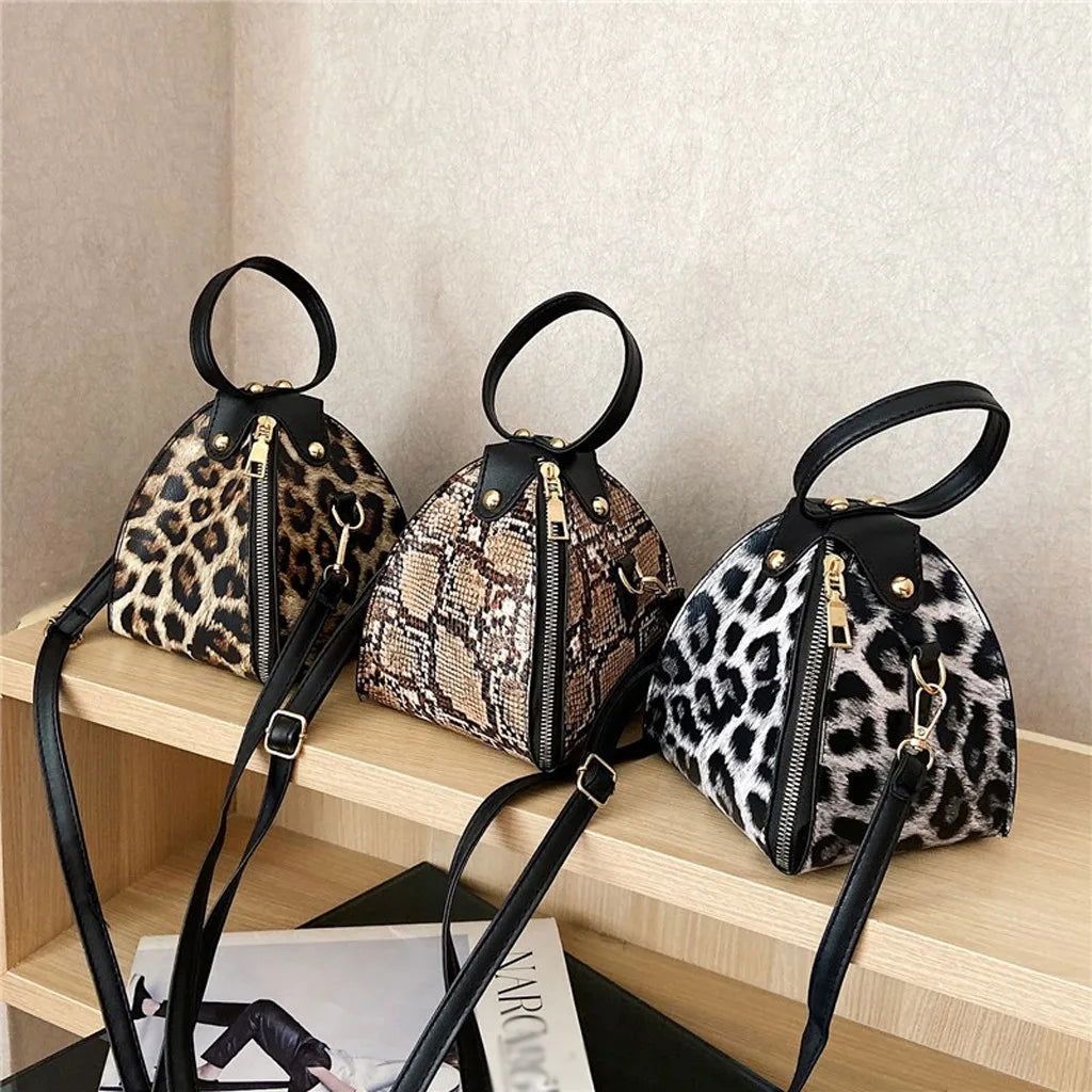 Leopard Print Woman Bag PU Leather Crossbody Bags Mini Girls Messenger Bags Female Shoulder Handbag Snake Skin Clutch Bag Purse - Fashionqueene.com-leopard bag