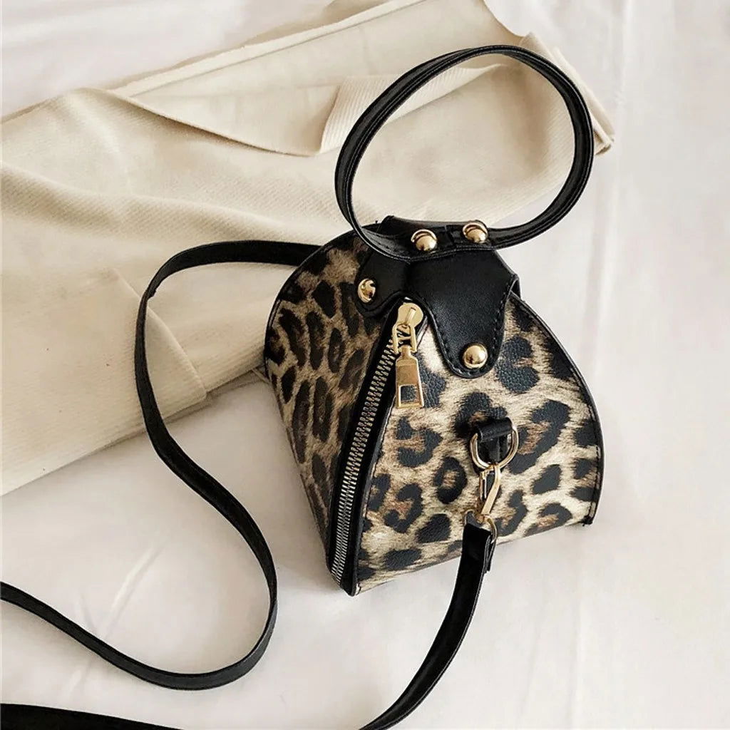 Leopard Print Woman Bag PU Leather Crossbody Bags Mini Girls Messenger Bags Female Shoulder Handbag Snake Skin Clutch Bag Purse - Fashionqueene.com-leopard bag