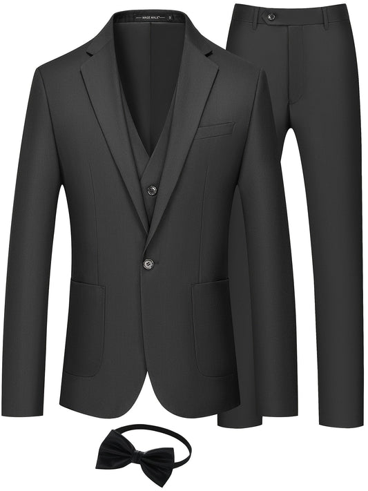 Mens Plus size Mens 3 Piece Suits Big and Tall Prom - Fashionqueene.com-plus size