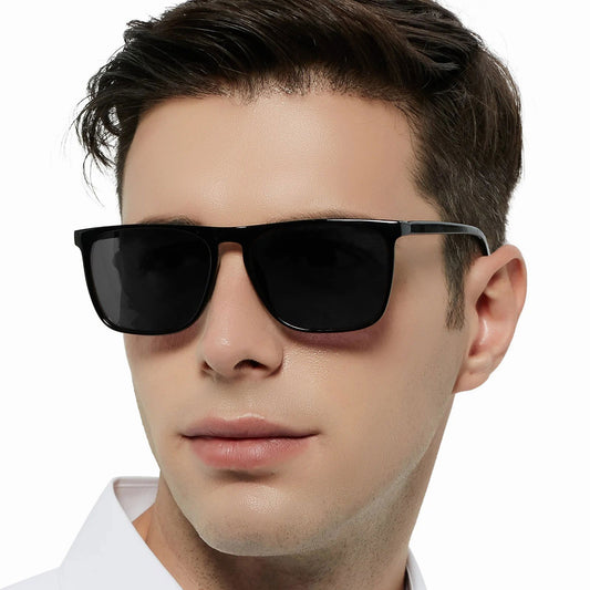 Mens Sunglasses Polarized Brand Designer Luxury Anti-glare Car Glasses Fashion Square Male Sun glasses Black Shades Goggle UV400 - Fashionqueene.com-polarized