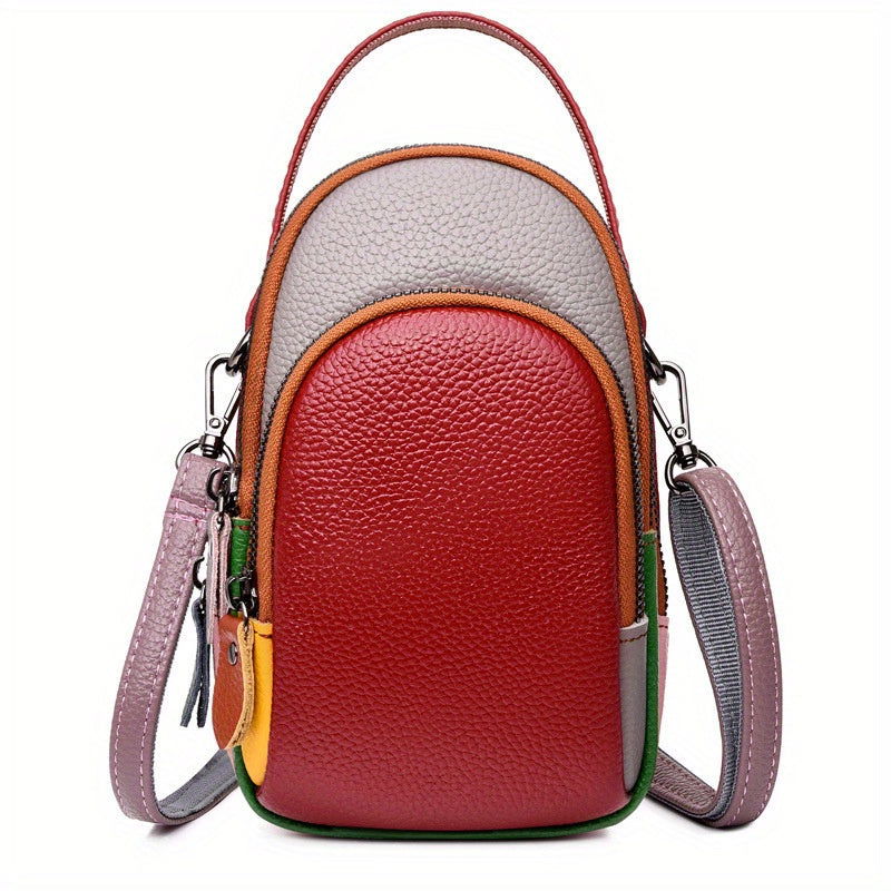 Mini Crossbody Cellphone Bag High-Quality Genuine Leather - Fashionqueene.com-cellphone bag