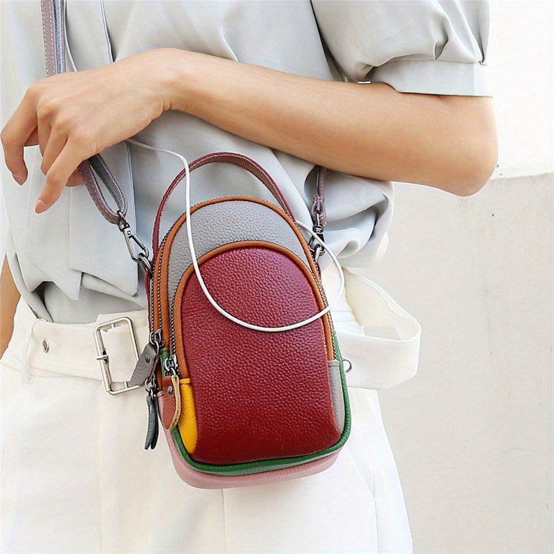 Mini Crossbody Cellphone Bag High-Quality Genuine Leather - Fashionqueene.com-cellphone bag