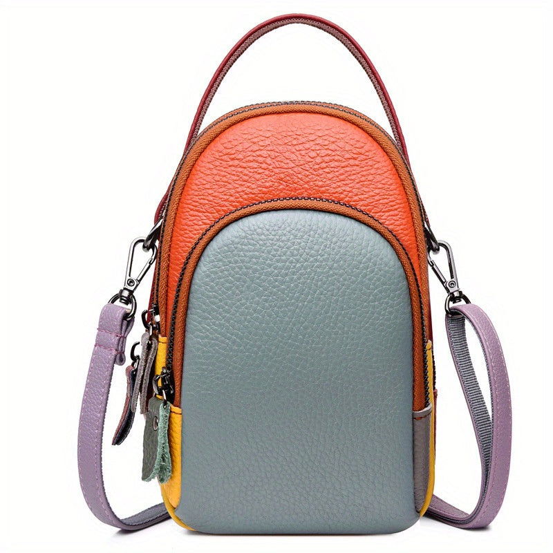 Mini Crossbody Cellphone Bag High-Quality Genuine Leather - Fashionqueene.com-cellphone bag