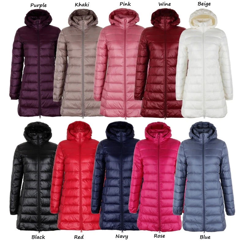 NewBang Plus 8XL 7XL Ladies Coats Long Winter Hat Detachable Down Jacket Ultra Light Down Jacket Women Hooded Female Warm Coat - Fashionqueene.com-down coat