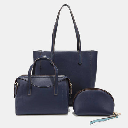 Nicole Lee USA 3-Piece Color Block Handbag Set - Fashionqueene.com-Nicole Lee USA 3-Piece Color Block Handbag Set