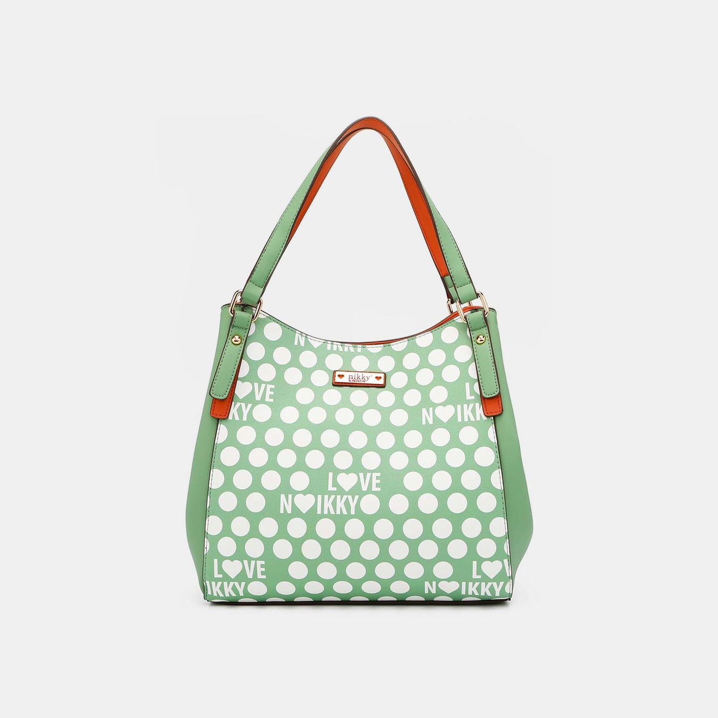 Nicole Lee USA Contrast Polka Dot Handbag - Fashionqueene.com-Handbags