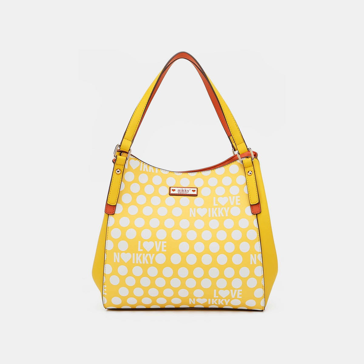 Nicole Lee USA Contrast Polka Dot Handbag - Fashionqueene.com-Handbags