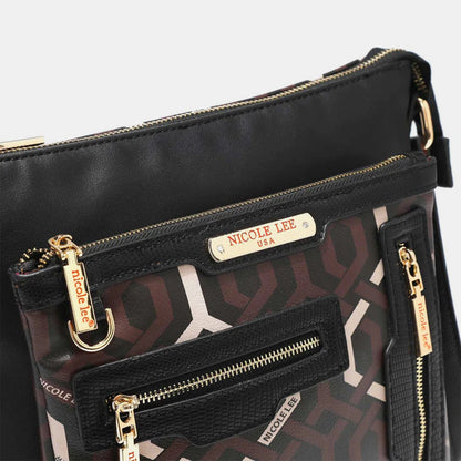 Nicole Lee USA Geometric Pattern Crossbody Bag - Fashionqueene.com-Crossbody bags