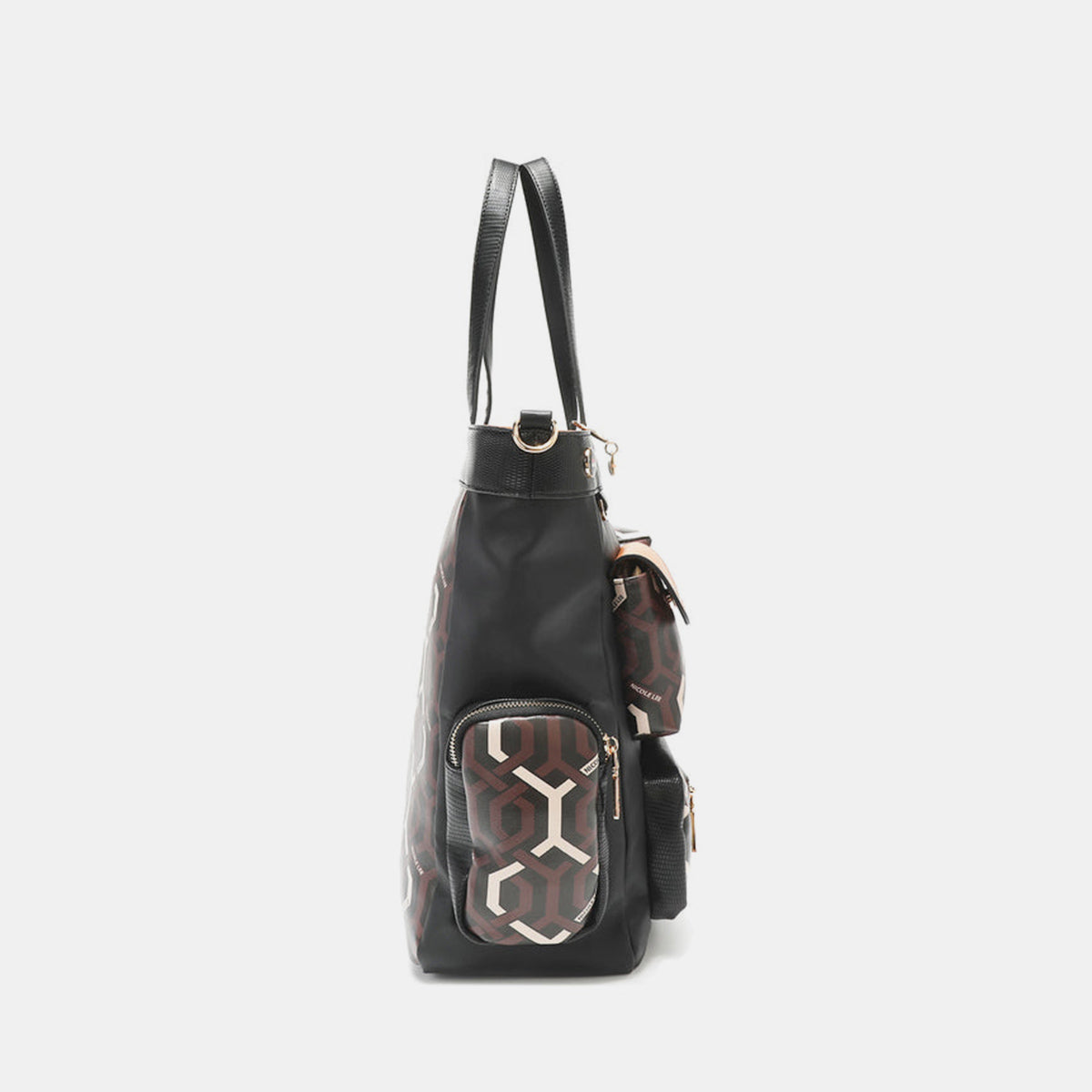 Nicole Lee USA Geometric Pattern Tote Bag - Fashionqueene.com-Nicole Lee USA Geometric Pattern Tote Bag