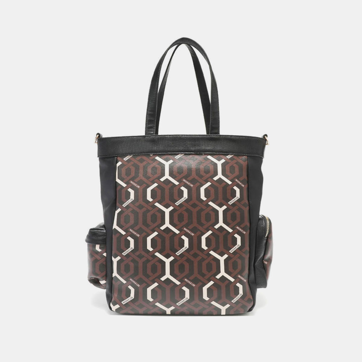 Nicole Lee USA Geometric Pattern Tote Bag - Fashionqueene.com-Nicole Lee USA Geometric Pattern Tote Bag