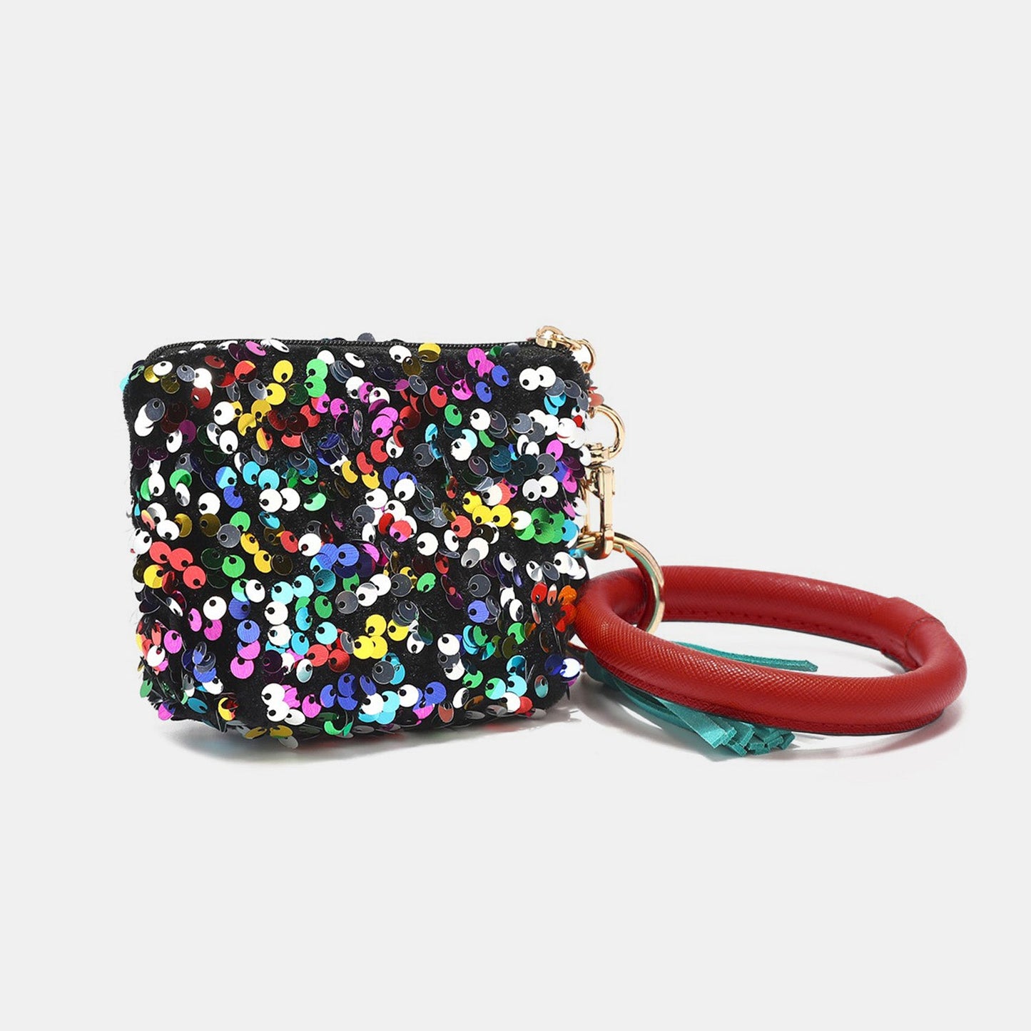 Nicole Lee USA Sequin Pouch Wristlet Keychain - Fashionqueene.com-Nicole Lee USA Sequin Pouch Wristlet Keychain