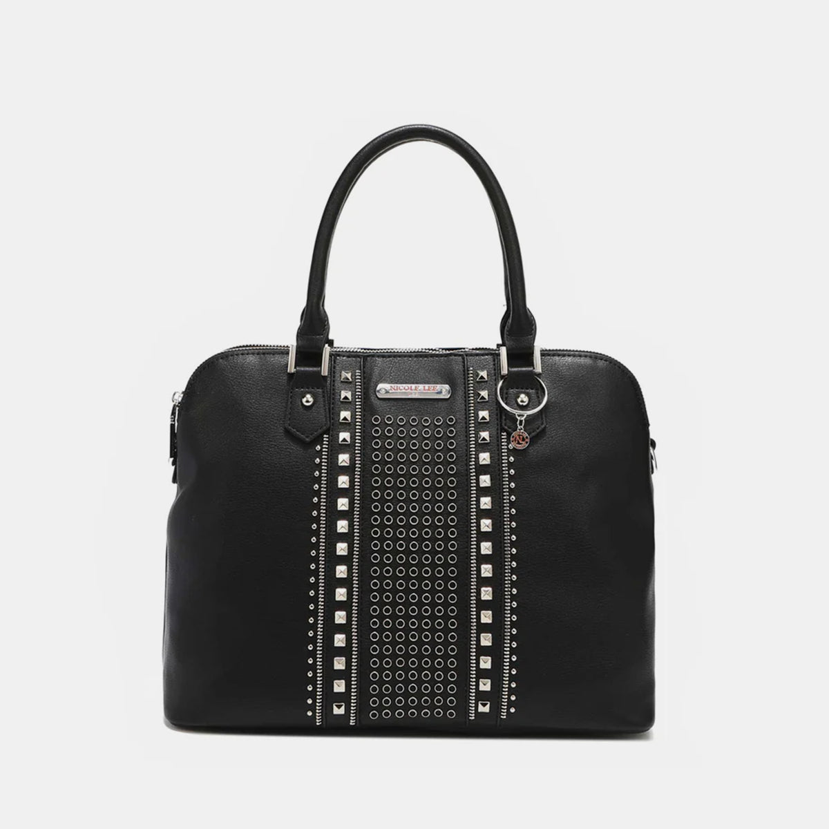 Nicole Lee USA Studded Decor Handbag - Fashionqueene.com-Handbags