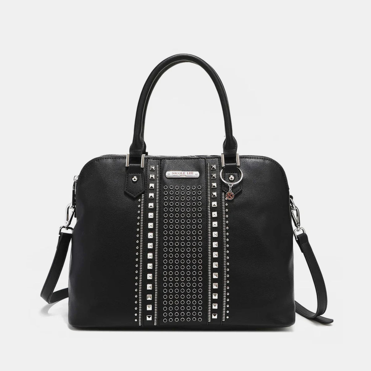 Nicole Lee USA Studded Decor Handbag - Fashionqueene.com-Handbags