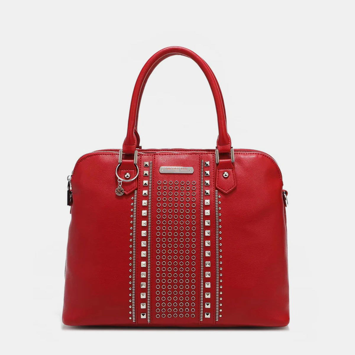 Nicole Lee USA Studded Decor Handbag - Fashionqueene.com-Handbags