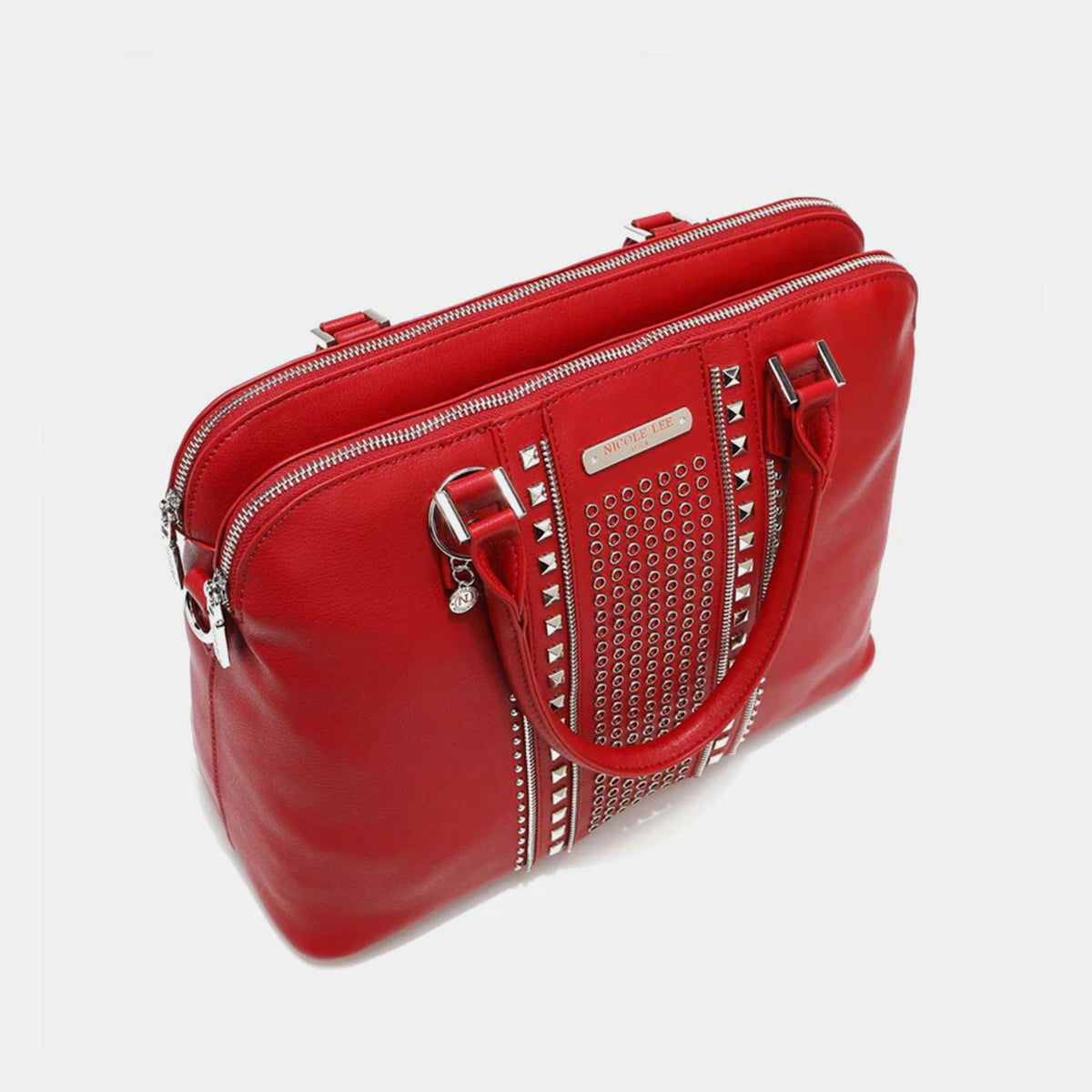 Nicole Lee USA Studded Decor Handbag - Fashionqueene.com-Handbags