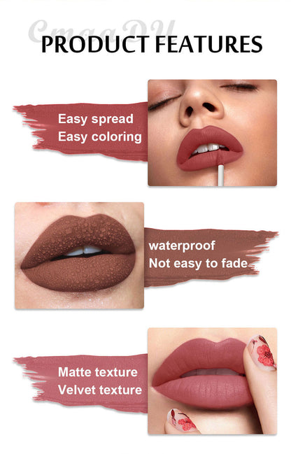 Velvet Matte Liquid Lipstick Waterproof Long Lasting Nonstick