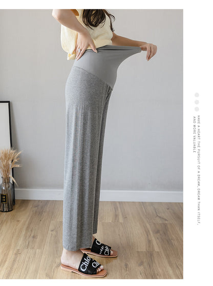 Maternity Pants Summer Maternity Silk Pants Wide-leg Pants Thin Outer Wear Loose Pleated Pants