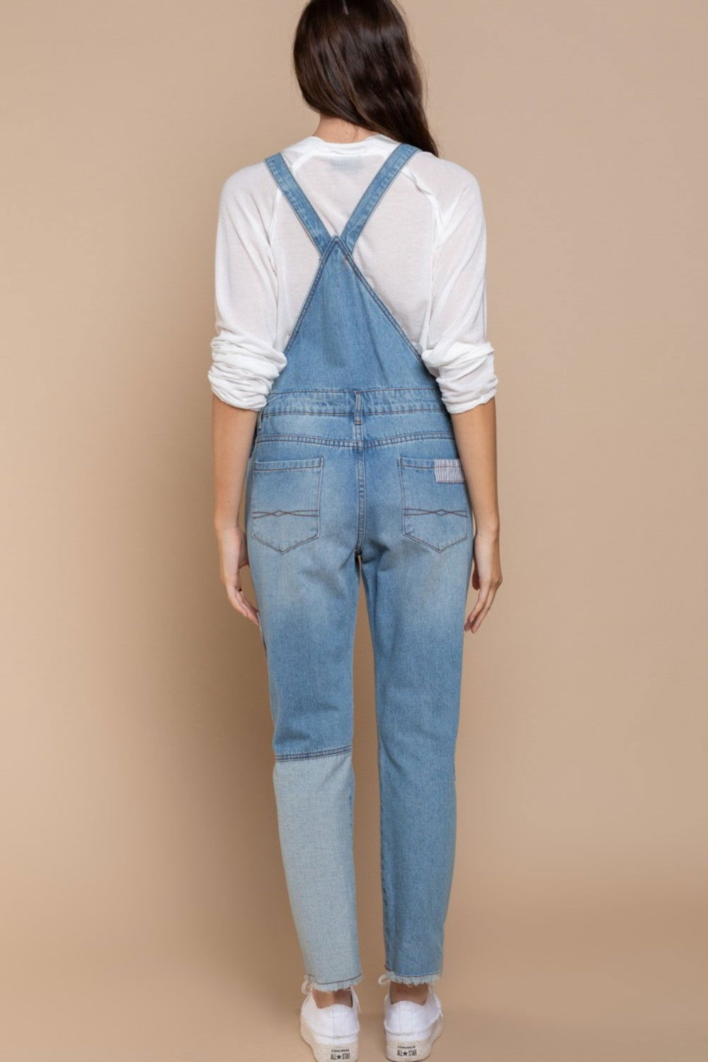 POL Front Chest Zipper Slim Leg Denim Overalls - Fashionqueene.com-POL Front Chest Zipper Slim Leg Denim Overalls