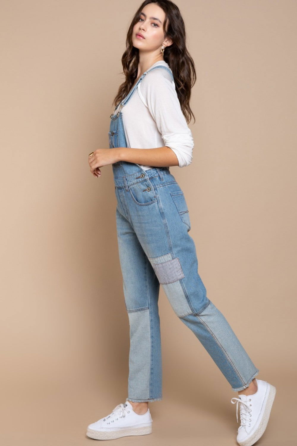 POL Front Chest Zipper Slim Leg Denim Overalls - Fashionqueene.com-POL Front Chest Zipper Slim Leg Denim Overalls