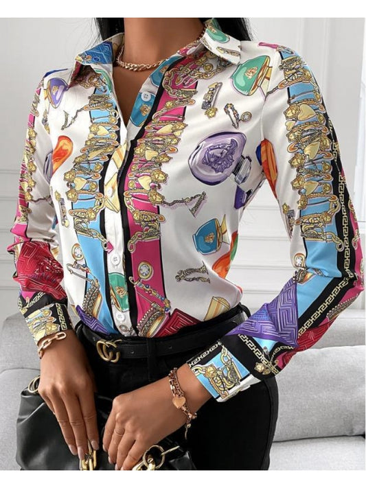 Elegant Women's Blouse with Chic Design - Perfect for Any Occasion White / S White / M White / L White / S-White / M-White / L-White / XL-White / 2XL-