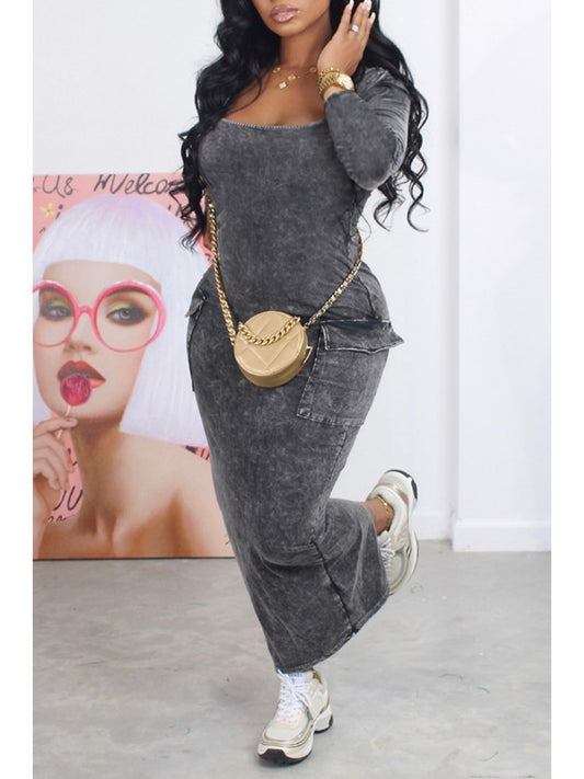 Chic Long Sleeve Dress for Effortless Style and Comfort Dark Gray / XS Purple / XS Dark Gray / S Dark Gray / XS-Purple / XS-Dark Gray / S-Purple / S-Dark Gray / M-Purple / M-Dark Gray / L-Purple / L-Dark Gray / XL-Purple / XL-