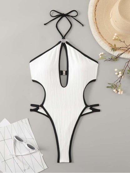 Stylish Summer One-Piece Swimsuit - Perfect for Beach Days! White / S White / M White / L White / S-White / M-White / L-