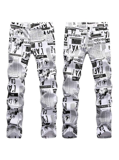 Stylish Men's Ripped Skinny Jeans for Trendy Casual Wear White / 28 White / 29 White / 30 White / 28-White / 29-White / 30-White / 31-White / 33-White / 40-White / 42-