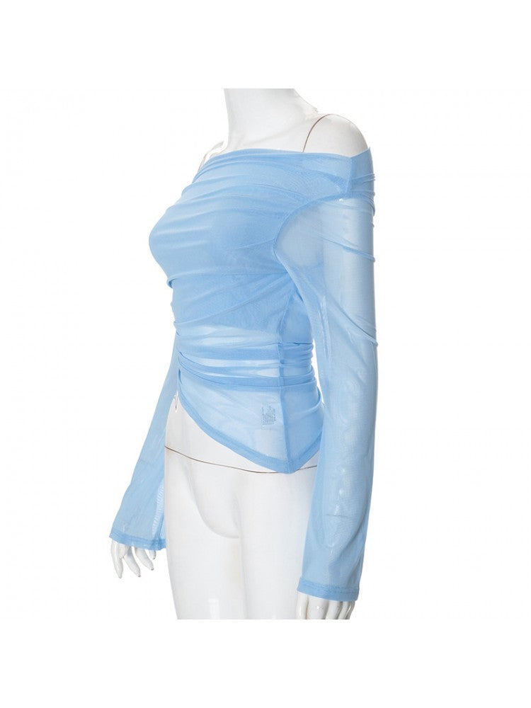 Chic Women's Casual Blouse with Elegant Floral Print - Perfect for Everyday Wear Blue / S Blue / M Blue / L Blue / S-Blue / M-Blue / L-