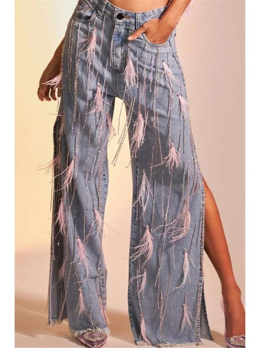 Trendy High-Waisted Distressed Denim Jeans for Effortless Style Light Blue / S Light Blue / M Light Blue / L Light Blue / S-Light Blue / M-Light Blue / L-Light Blue / XL-Light Blue / 2XL-