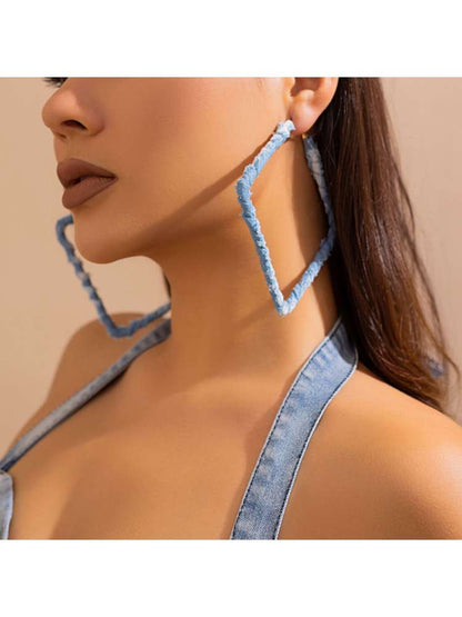 Elegant Bohemian Feather Drop Earrings – A Touch of Nature's Charm Circle / One Size Heart / One Size Square / One Size Circle / One Size-Heart / One Size-Square / One Size-Star / One Size-