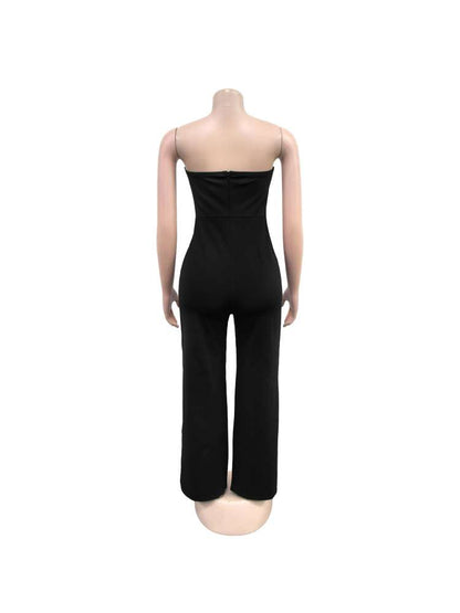 Chic Elegance: Women's Sleek Jumpsuit with Belted Detail Black / S Red / S White / S Black / S-Red / S-White / S-Black / M-Red / M-White / M-Black / L-Red / L-White / L-Black / XL-Red / XL-White / XL-Black / 2XL-Red / 2XL-White / 2XL-