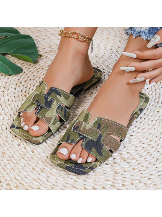 Cozy Chic: Women's Plush Slip-On Slippers for Ultimate Comfort Army Green
