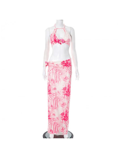 Chic 3D Floral Skirt Set - Trendy Outfit for Effortless Style Pink / S Pink / M Pink / L Pink / S-Pink / M-Pink / L-