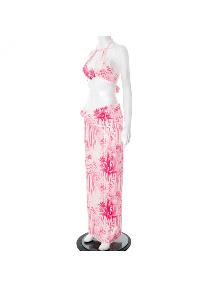Chic 3D Floral Skirt Set - Trendy Outfit for Effortless Style Pink / S Pink / M Pink / L Pink / S-Pink / M-Pink / L-