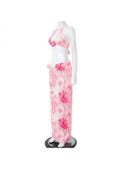 Chic 3D Floral Skirt Set - Trendy Outfit for Effortless Style Pink / S Pink / M Pink / L Pink / S-Pink / M-Pink / L-