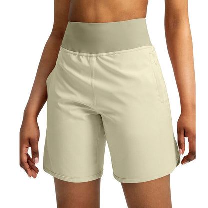 Palazzo Yoga Shorts Boho Slim-Fit Slit Casual With Pockets - Fashionqueene.com-yoga shorts