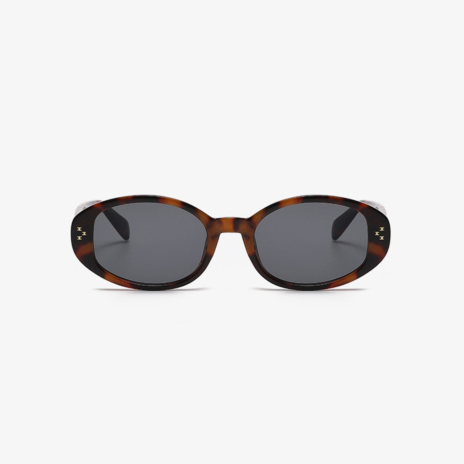 Polycarbonate Frame Oval Sunglasses - Fashionqueene.com-Sunglasses