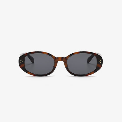 Polycarbonate Frame Oval Sunglasses - Fashionqueene.com-Sunglasses