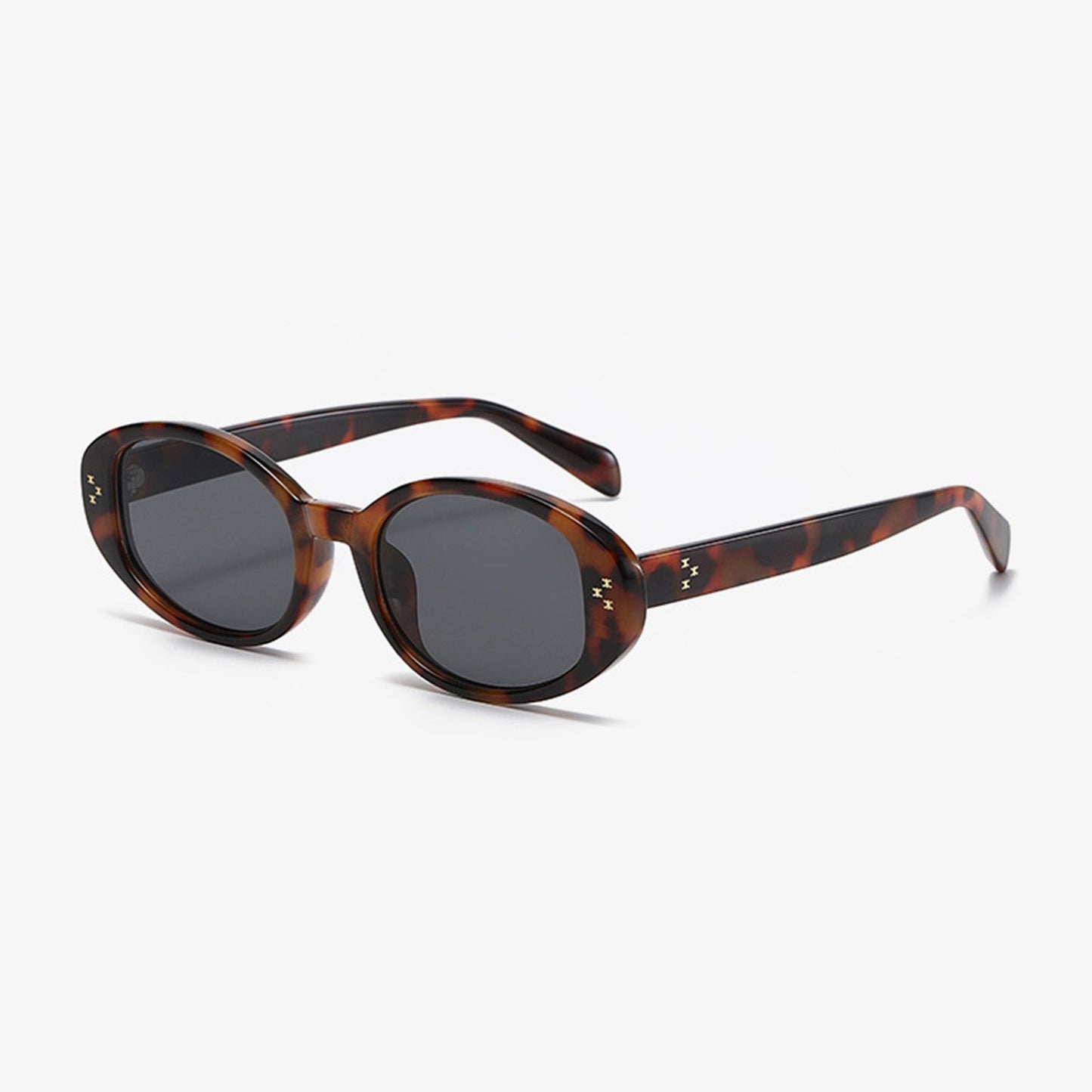 Polycarbonate Frame Oval Sunglasses - Fashionqueene.com-Sunglasses