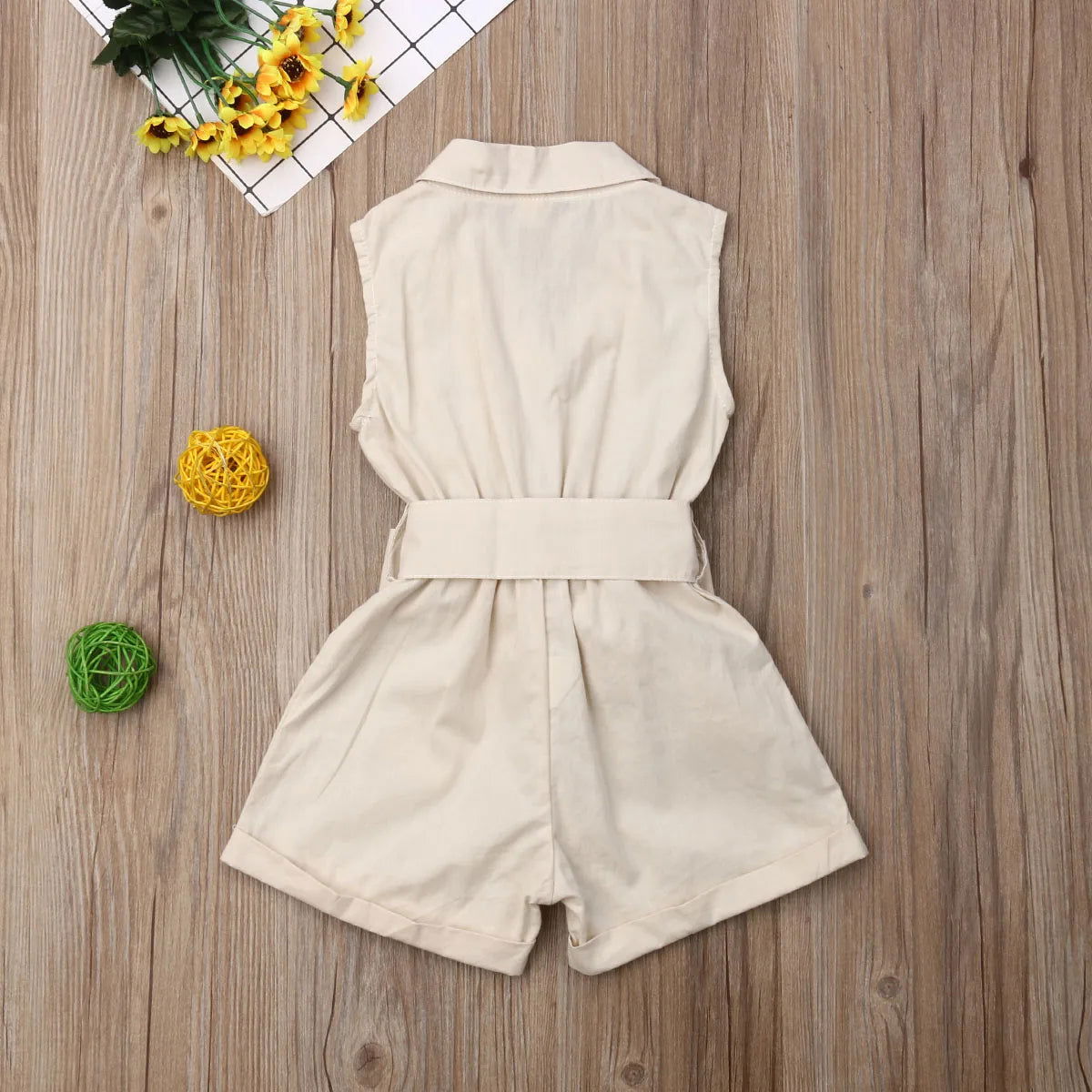 Pudcoco US Stock 1-6T Toddler Kids Baby Girls Clothes Sleeveless Bow-tie Waist Romper Elegant Plain Solid Jumpsuit Summer Outfit - Fashionqueene.com-