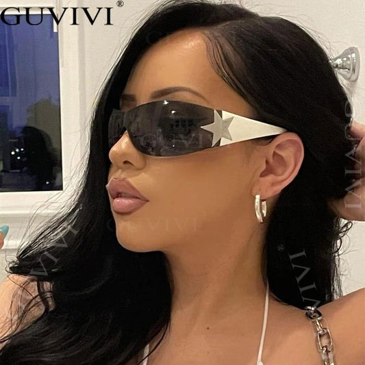 Punk Sports Sunglasses Women Brand Designer Wrap Around Sun Glasses For Men UV400 Goggles Shades One Piece Fashion Eyewear - Fashionqueene.com-punk sunglasses