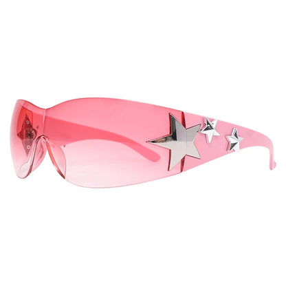 Punk Sports Sunglasses Women Brand Designer Wrap Around Sun Glasses For Men UV400 Goggles Shades One Piece Fashion Eyewear - Fashionqueene.com-punk sunglasses