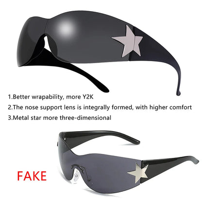 Punk Sports Sunglasses Women Brand Designer Wrap Around Sun Glasses For Men UV400 Goggles Shades One Piece Fashion Eyewear - Fashionqueene.com-punk sunglasses