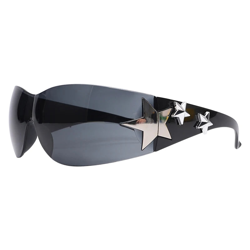 Punk Sports Sunglasses Women Brand Designer Wrap Around Sun Glasses For Men UV400 Goggles Shades One Piece Fashion Eyewear - Fashionqueene.com-punk sunglasses