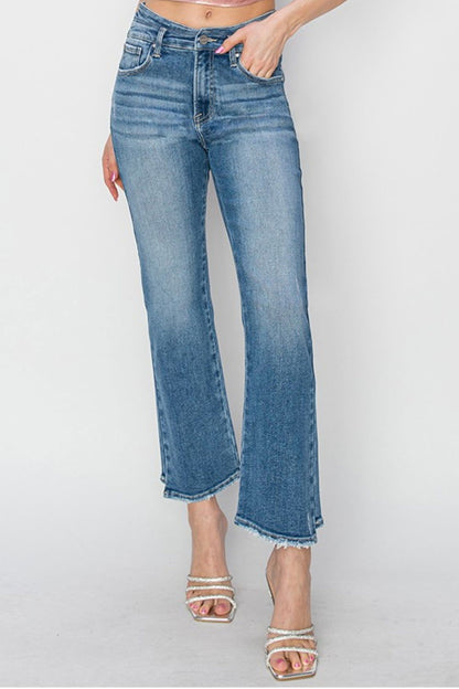 RISEN High Rise Slim Straight Jeans - Fashionqueene.com-RISEN High Rise Slim Straight Jeans