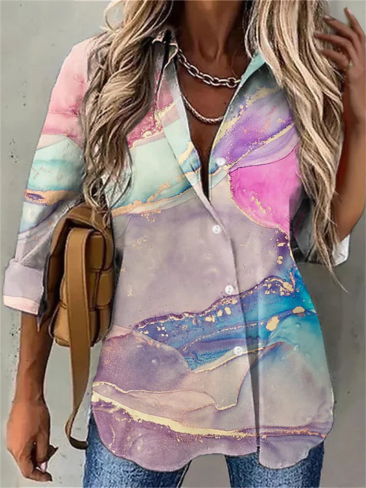 Temperament Long Sleeve Women Shirt Large Size Loose Shirts Casual