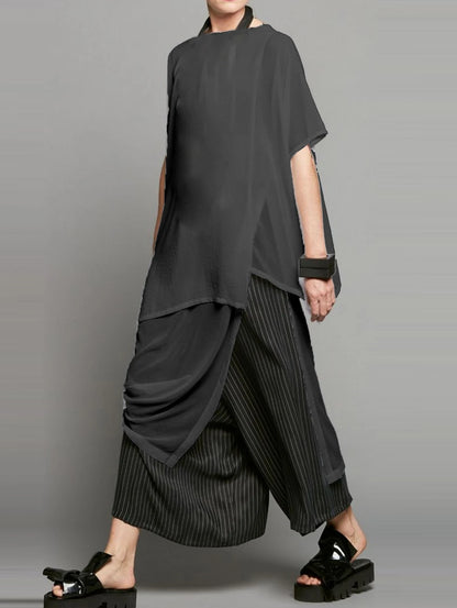 Women White Irregular Split Joint Big Size T-shirt Short Sleeve black / XXL / CHINA black / XL / CHINA black / 4XL / CHINA black / XXL / CHINA-black / XL / CHINA-black / 4XL / CHINA-black / XXXL / CHINA-WHITE / 4XL / CHINA-WHITE / XXXL / CHINA-black / L / CHINA-black / M / CHINA-WHITE / L / CHINA-WHITE / M / CHINA-WHITE / XXL / CHINA-WHITE / XL / CHINA-